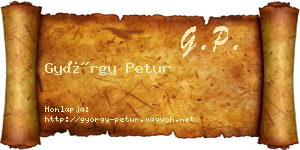 György Petur névjegykártya